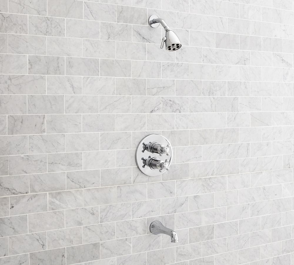 Pearson Cross Handle Thermostatic Bathtub &amp; Shower Set