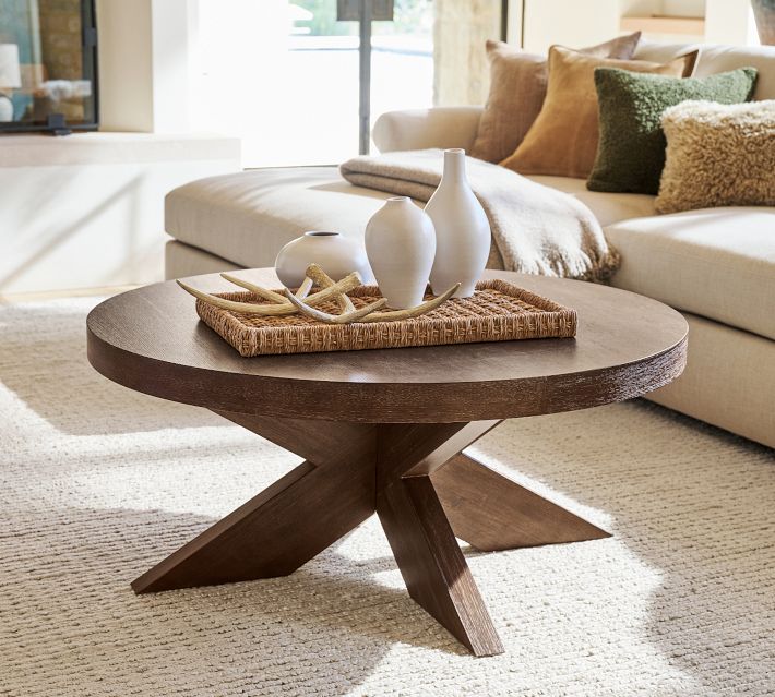 Modern Farmhouse Round Coffee Table (44