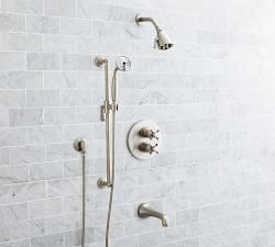 Victoria Cross Handle Thermostatic Bathtub &amp; Shower Set with Handshower