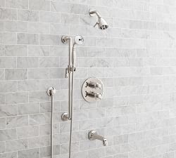 Victoria Cross Handle Thermostatic Bathtub &amp; Shower Set with Handshower