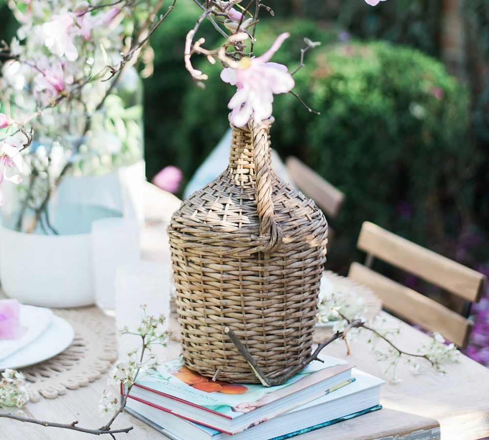 Found Wicker Demijohn