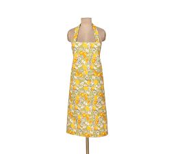 Citron Block Print Cotton Apron