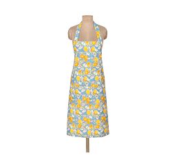 Citron Block Print Cotton Apron