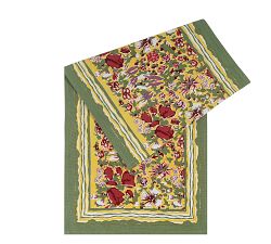 Jardin Block Print Cotton Runner