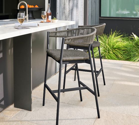 Elmore Metal & Rope Outdoor Bar Stool