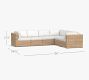 Huntington Wicker 6-Piece Square Arm Outdoor Sectional (126&quot;)