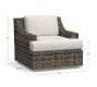Huntington Wicker Slope Arm Swivel Outdoor Lounge Chair