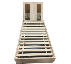 Open Box: Indio Eucalyptus Modern Platform Outdoor Single Chaise Lounge