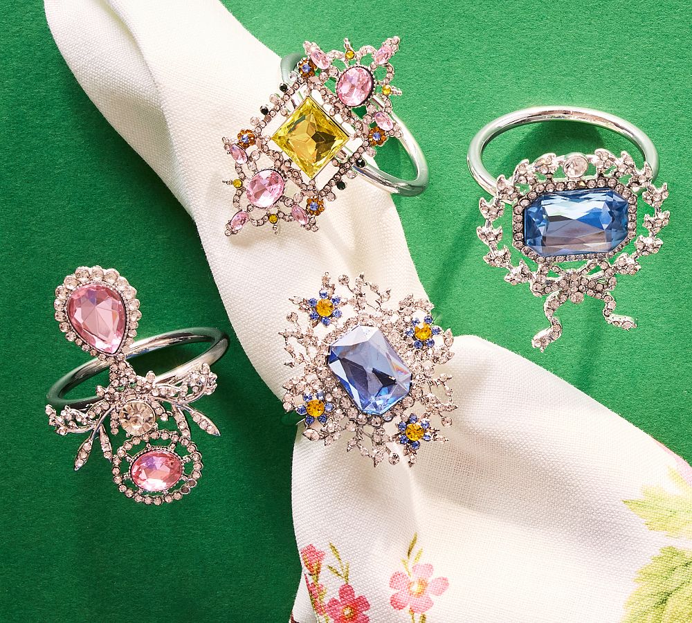 Cynthia Rowley You're a Gem Napkin Rings - Mixed Set of 4