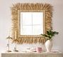 Cynthia Rowley Raffia Fringe Square Wall Mirror