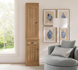Aubrey Narrow Storage Shelf with Cabinet (18&quot;)