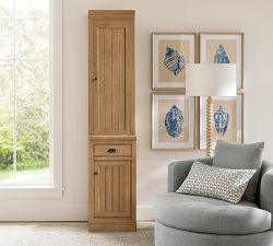 Aubrey Narrow Storage Shelf with Cabinet (18&quot;)