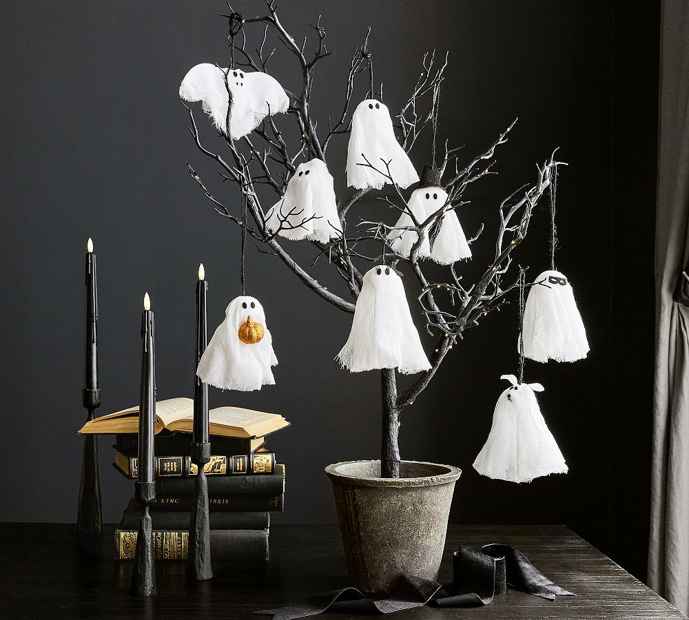 Lit Ghost Ornaments - Set of 8