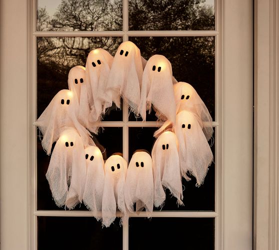 Lit Ghosts Wreath