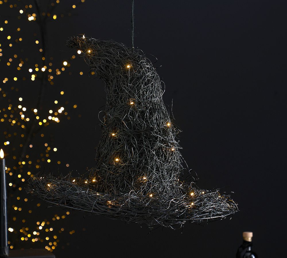 Lit Hanging Witches Hat