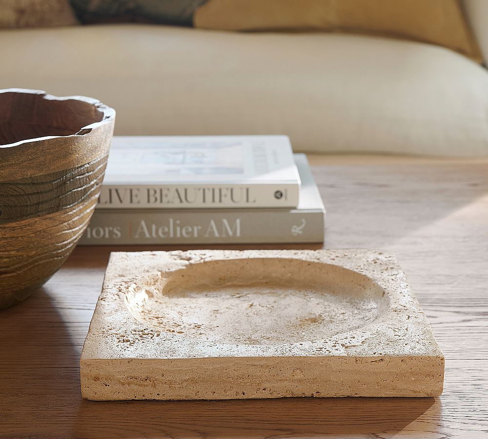 Handcrafted Travertine Tray