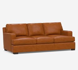 Townsend Square Arm Leather Sofa Collection (78&quot;&ndash;101&quot;)