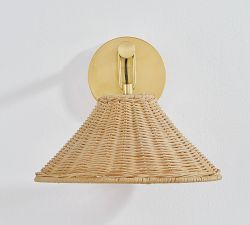 Ellen Round Rattan Sconce (8.5&quot;)