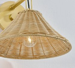 Ellen Round Rattan Sconce (8.5&quot;)
