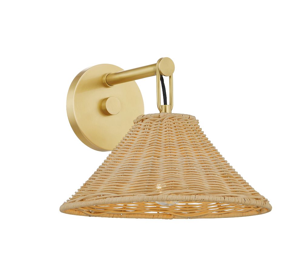 Ellen Round Rattan Sconce (8.5&quot;)