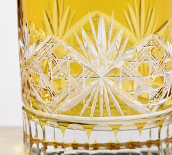 Antique Cut Double Old Fashioned Glasses - Set of 4