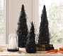Lit Glitter Black Branch Cone Trees
