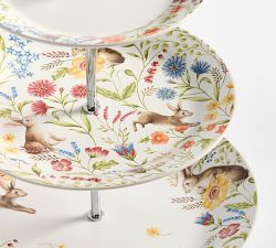 Spring Garden Stoneware Tiered Stand