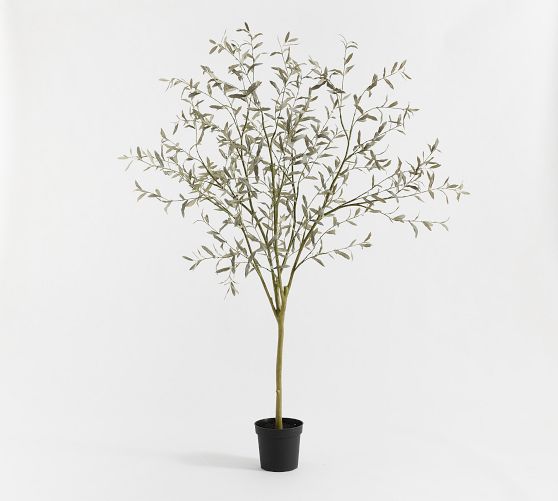 Faux Potted Faded Olive Tree