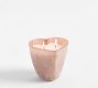 Frosted Glass Heart Candle - Rose Peony