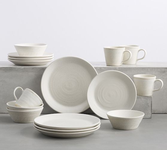 Larkin Reactive Glaze Stoneware 16-Piece Dinnerware Set