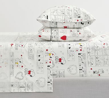 Peanuts™ Love Organic Percale Sheet Set