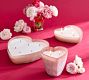 Frosted Glass Heart Candle - Rose Peony