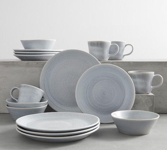 Larkin Reactive Glaze Stoneware 16-Piece Dinnerware Set