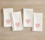 Conversation Hearts Organic Cotton Napkins - Mixed Set of 4