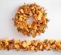 Handcrafted Lit Maple Pumpkin Wreath &amp; Garland