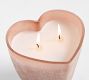 Frosted Glass Heart Candle - Rose Peony