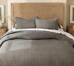 Pick-Stitch Handcrafted Cotton Linen Quilt