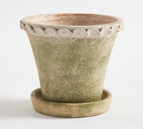 Provence Planter, Scalloped, Moss, Medium