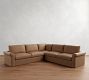 Westwood Roll Arm Leather 3-Piece L-Shaped Sectional (120&quot;)