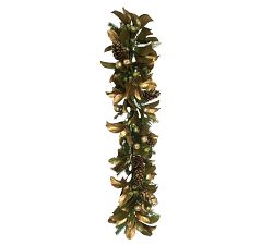 Handcrafted Faux Golden Holiday Deluxe Wreath and Garland