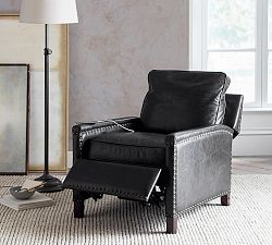 Open Box: Tyler Square Arm Leather Power Recliner