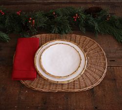 Bamboo Outdoor Melamine Dinner Plates - Set of 4