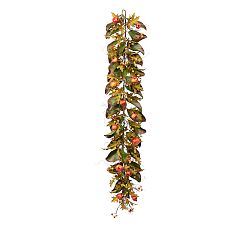 Handcrafted Faux Autumn Leaf &amp; Pomegranate Garland