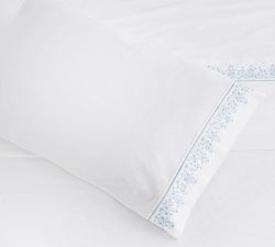 Kollin Cotton Percale Embroidered Pillowcase - Set of 2