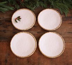 Bamboo Outdoor Melamine Dinner Plates - Set of 4