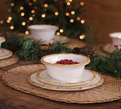Bamboo Outdoor Melamine Dinner Plates - Set of 4