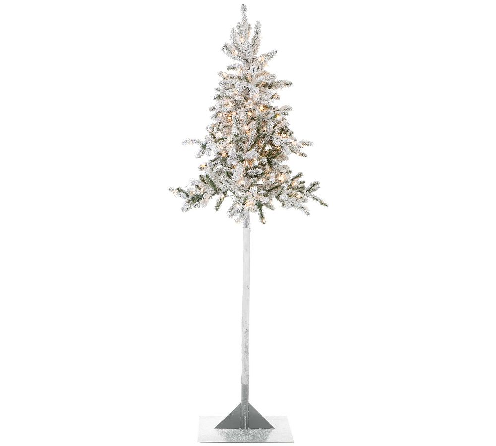 Faux Lit Flocked Tallerina Tree