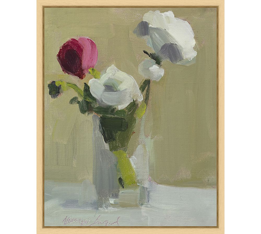 Peonies Still Life Framed Canvas