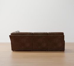 Turner Square Arm Leather Power Reclining L-Shaped Sectional (115&quot;&ndash;128&quot;)
