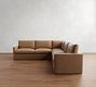Westwood Slim Arm Leather 3-Piece Sectional (119&quot;)
